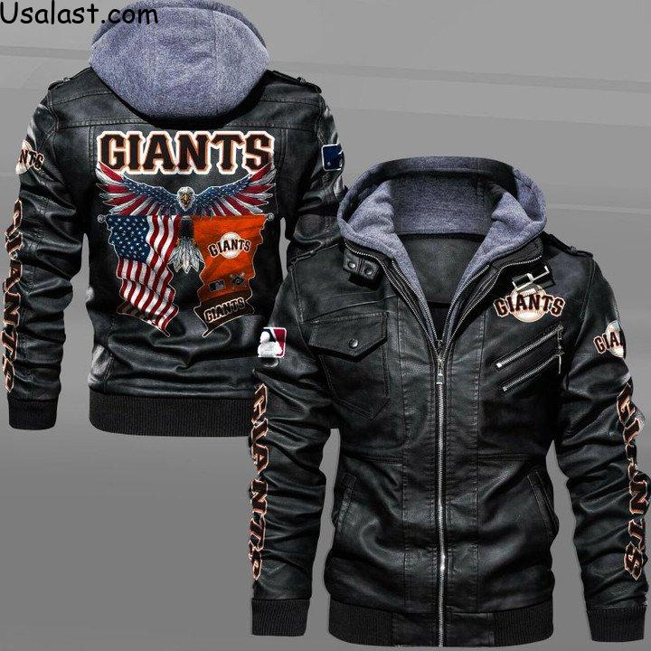 Top Rate San Francisco Giants Eagle American Flag Leather Jacket