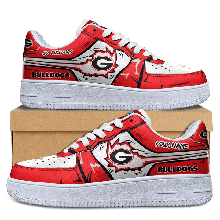 Georgia Bulldogs Custom Name Air Force 1 Shoes Sneaker