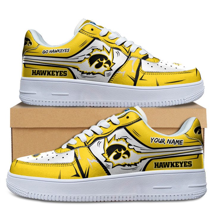Iowa Hawkeyes Custom Name Air Force 1 Shoes Sneaker