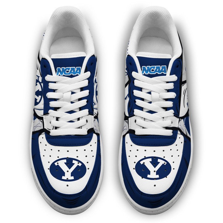 BYU Cougars Custom Name Air Force 1 Shoes Sneaker