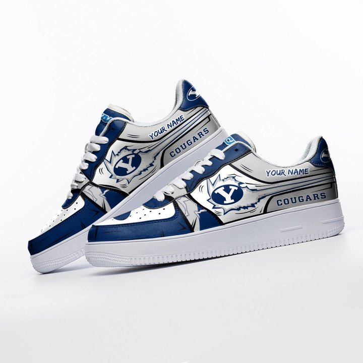 BYU Cougars Custom Name Air Force 1 Shoes Sneaker