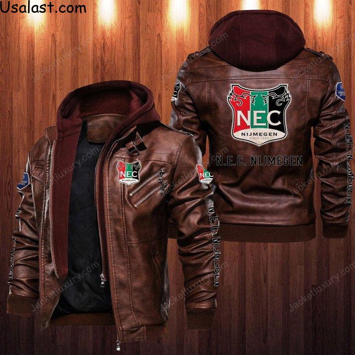 Top Finding NEC Nijmegen FC Leather Jacket