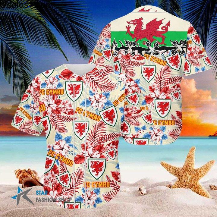 Awesome FA Wales Hawaiian Shirt Beach Short