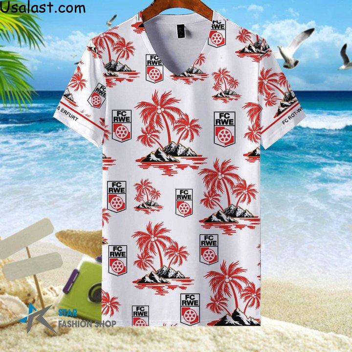 High Quality FC Rot-Weib Erfurt Hawaiian Shirt Beach Short