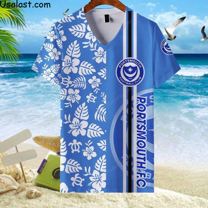 Mythical Portsmouth F.C Tropical Flower 3D T-Shirt, Hawaiian Shirt And Baseball Jersey