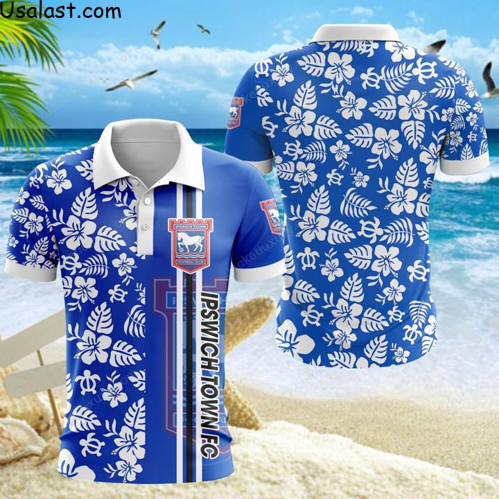 Up to 20% Off Ipswich Town F.C Tropical Flower Hawaiian Shirt, Polo Shirt, Baseball Jersey And T-Shirt
