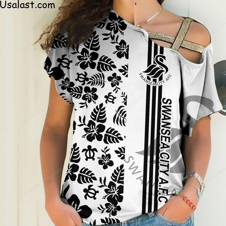 Coolest Swansea City Football Club Tropical Flower 3D All Over Print Shirt
