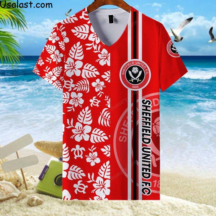Available Sheffield United F.C Tropical Flower 3D All Over Print Shirt