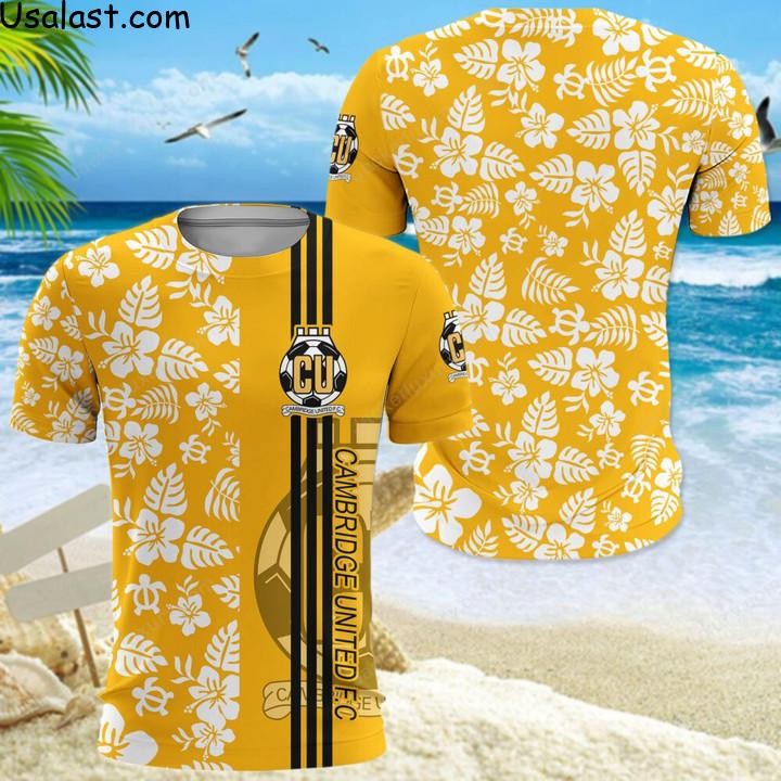 Esty Cambridge United F.C Tropical Flower Hawaiian Shirt, Polo Shirt, Baseball Jersey And T-Shirt