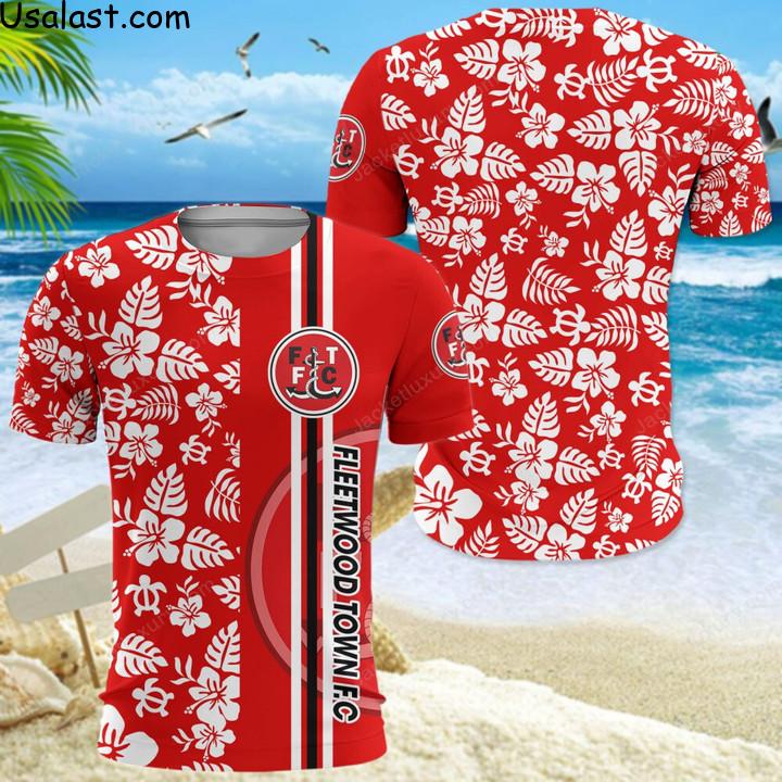 Shopping Fleetwood Town F.C Tropical Flower Hawaiian Shirt, Polo Shirt, Baseball Jersey And T-Shirt