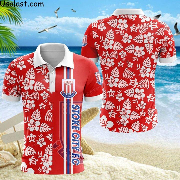 Luxurious Stoke City F.C Tropical Flower 3D All Over Print Shirt