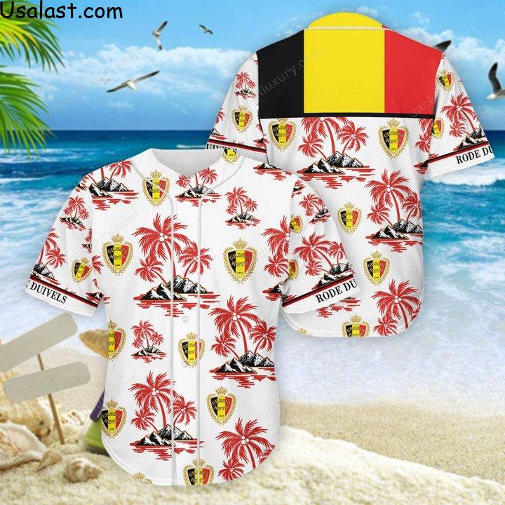 Top Rate Belgium National Football Team Hawaiian Shirt Beach Short