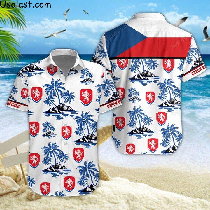 Discount Czech Republic National Football Team Hawaiian Shirt Beach Short
