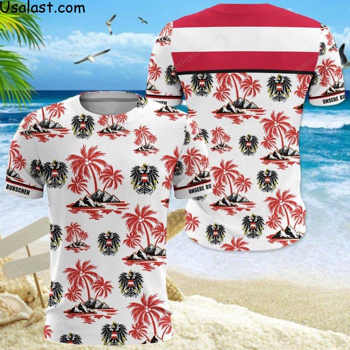 Beautiful Austria National Football Team Hawaiian Shirt Beach Short