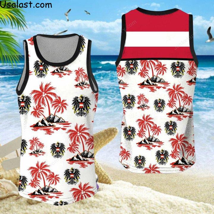 Beautiful Austria National Football Team Hawaiian Shirt Beach Short