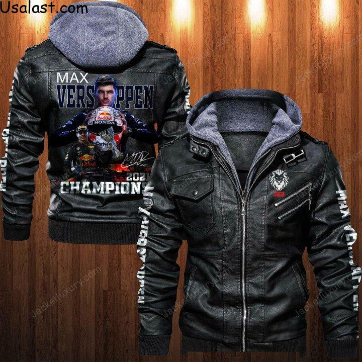 Best Gift Max Verstappen 2021 Champions Leather Jacket