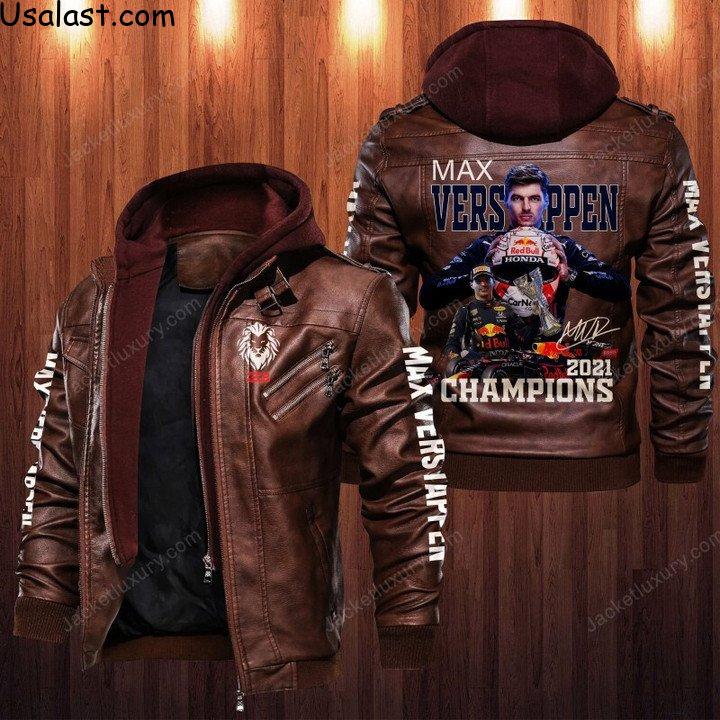 Best Gift Max Verstappen 2021 Champions Leather Jacket