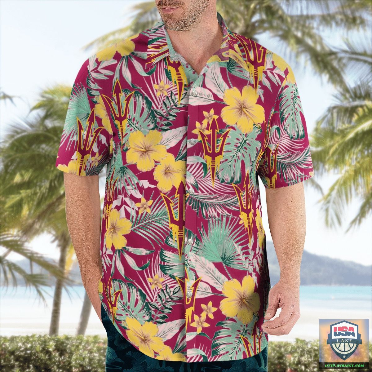 Available NCAA Arizona State Sun Devils Hawaiian Shirts, Beach Short