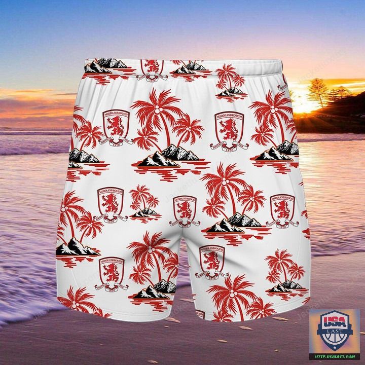 Awesome Middlesbrough F.C Aloha Hawaiian Shirt Beach Short