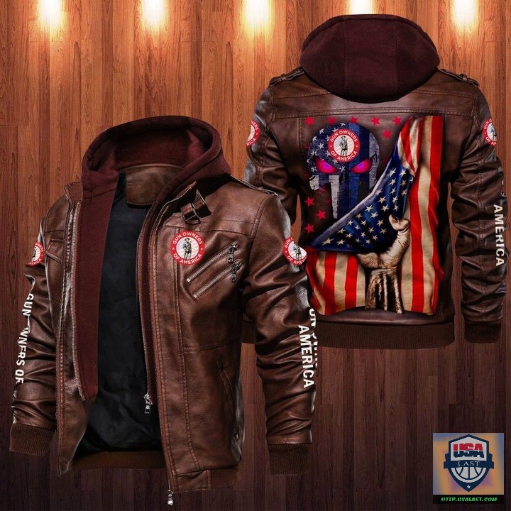 New Gun Owners of America Punisher Skull Leather Jacket