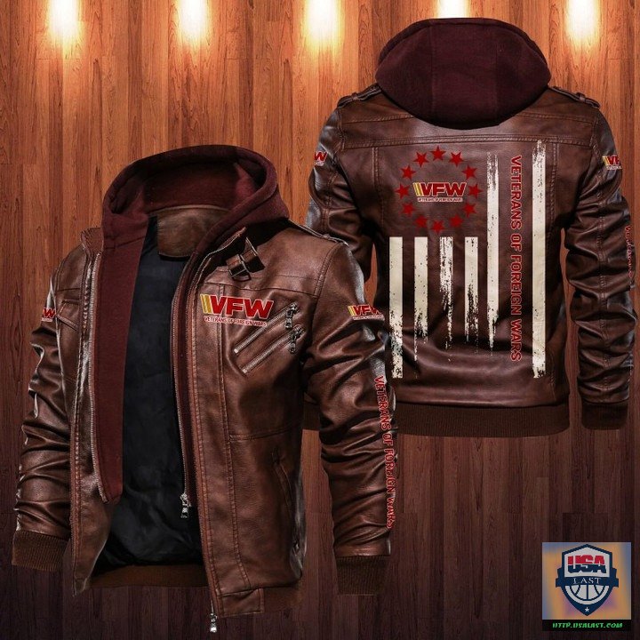 Luxurious Veterans of Foreign Wars Leather Jacket
