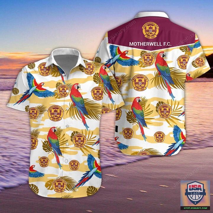 Best Sale Motherwell F.C Parrot Hawaiian Shirt Beach Short