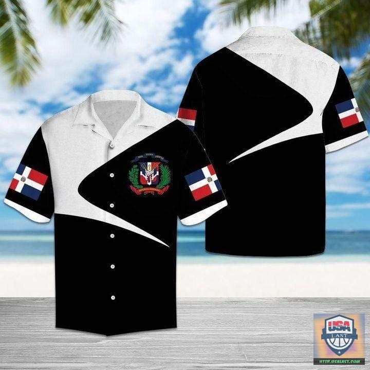 (Big Sale) Black & White Dominican Republic Hawaiian Shirt
