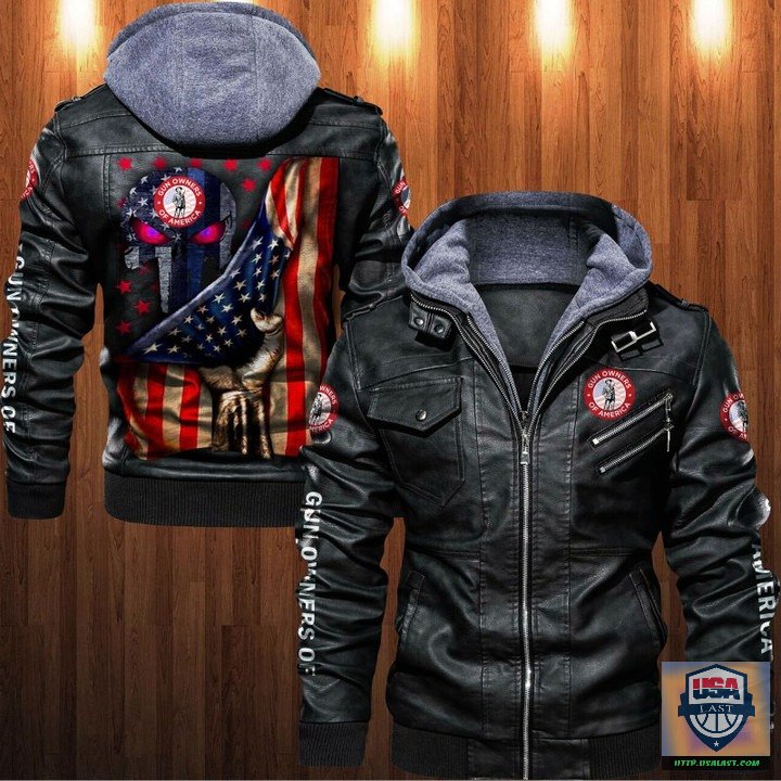 New Gun Owners of America Punisher Skull Leather Jacket