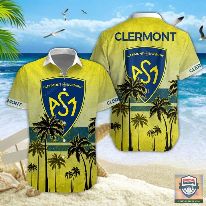 Top Rate ASM Clermont Auvergne Palm Tree Hawaiian Shirt Beach Short