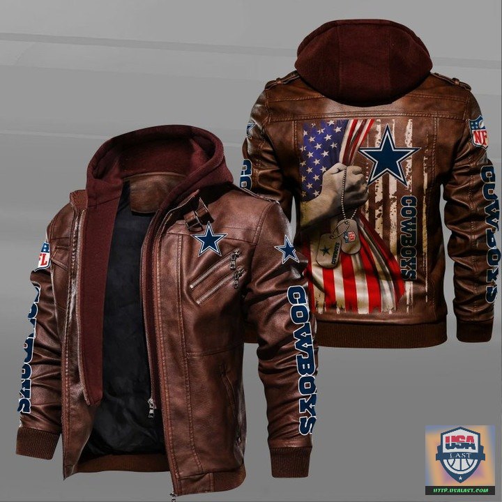 Unique Dallas Cowboys Military Dog Tag Leather Jacket