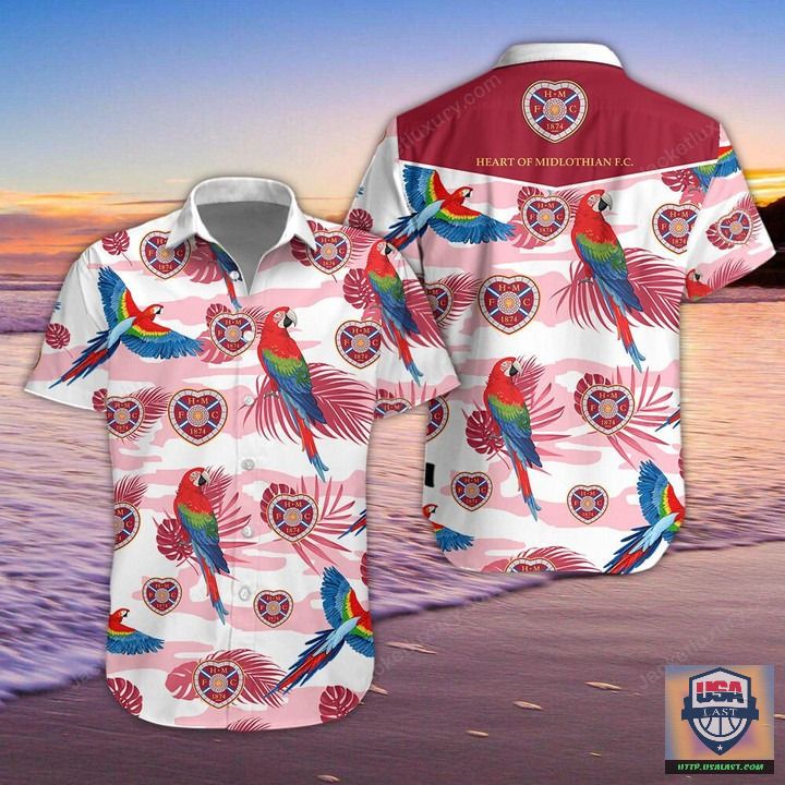 For Fans Heart of Midlothian F.C Parrot Hawaiian Shirt Beach Short