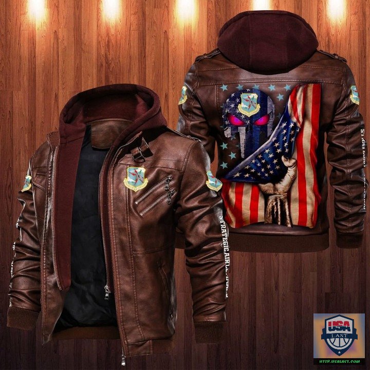 New Launch Strategic Air Command Punisher Skull Leather Jacket
