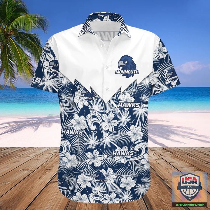 Best Quality Monmouth Hawks NCAA Tropical Seamless Hawaiian Shirt
