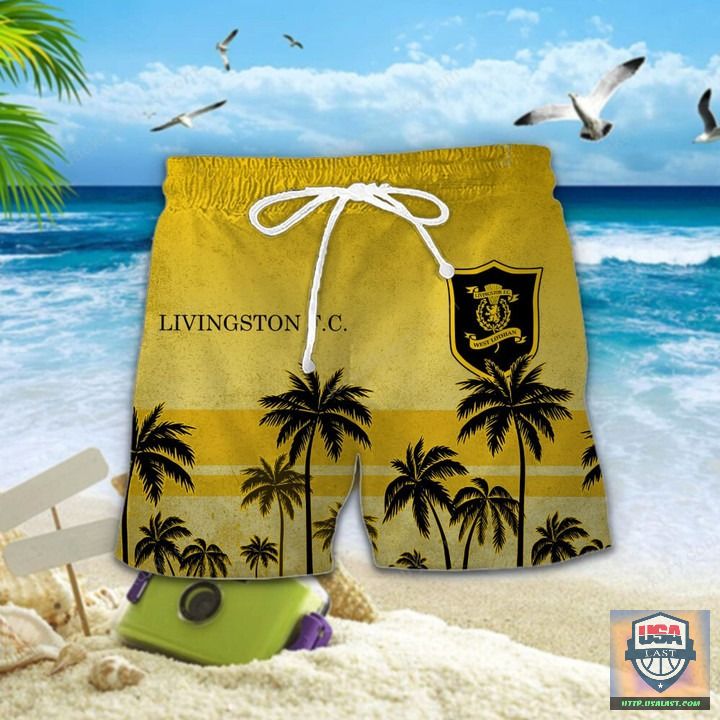New Trend Livingston F.C Palm Tree Hawaiian Shirt Beach Short