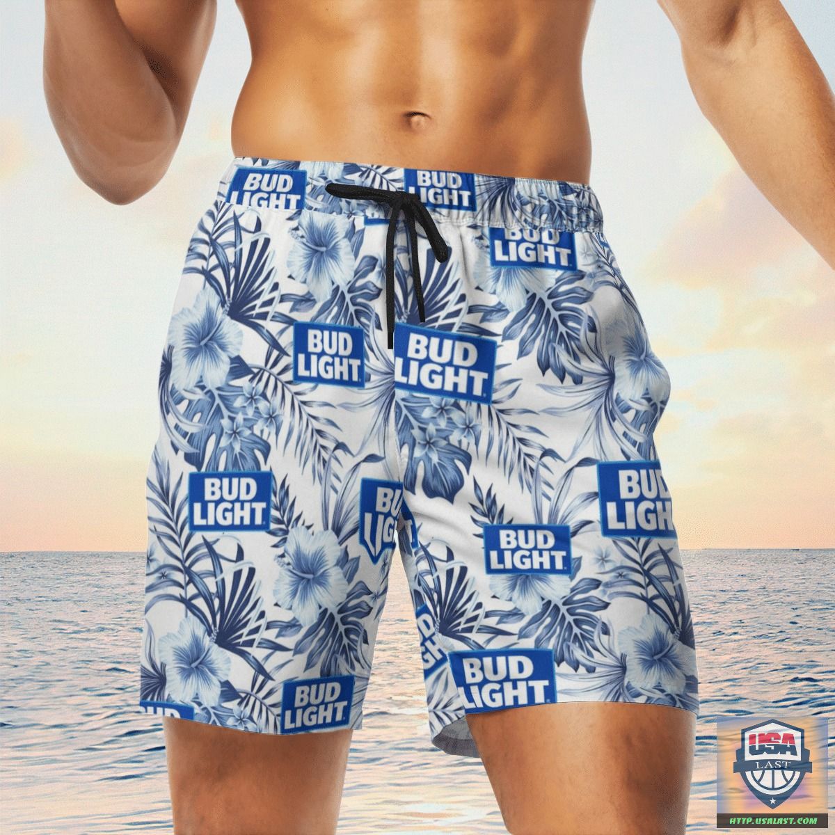2022 Hot Sale Bud Light Beer Aloha Hawaiian Shirts, Beach Short