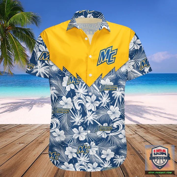 Top Hot Merrimack Warriors NCAA Tropical Seamless Hawaiian Shirt