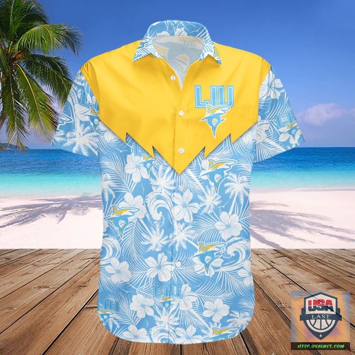 For Fans LIU Sharks NCAA Tropical Seamless Hawaiian Shirt