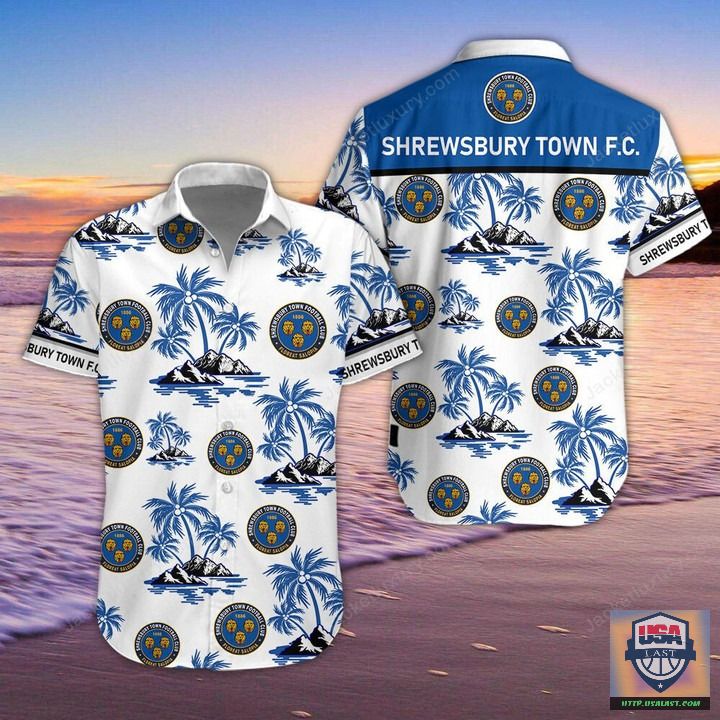 Available Shrewsbury Town F.C Aloha Hawaiian Shirt Beach Short
