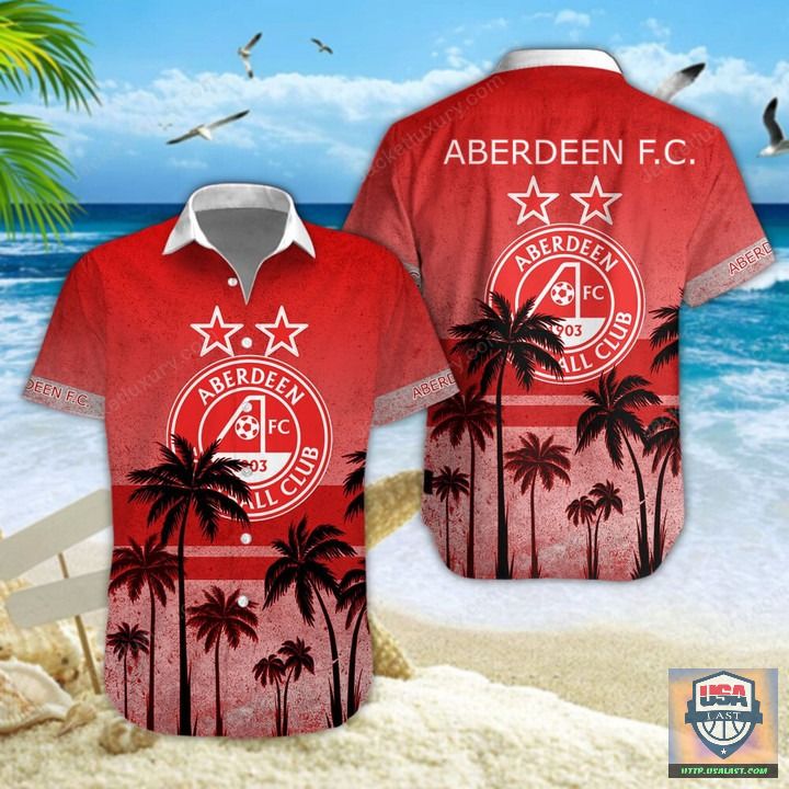 Best Quality Aberdeen F.C Palm Tree Hawaiian Shirt Beach Short