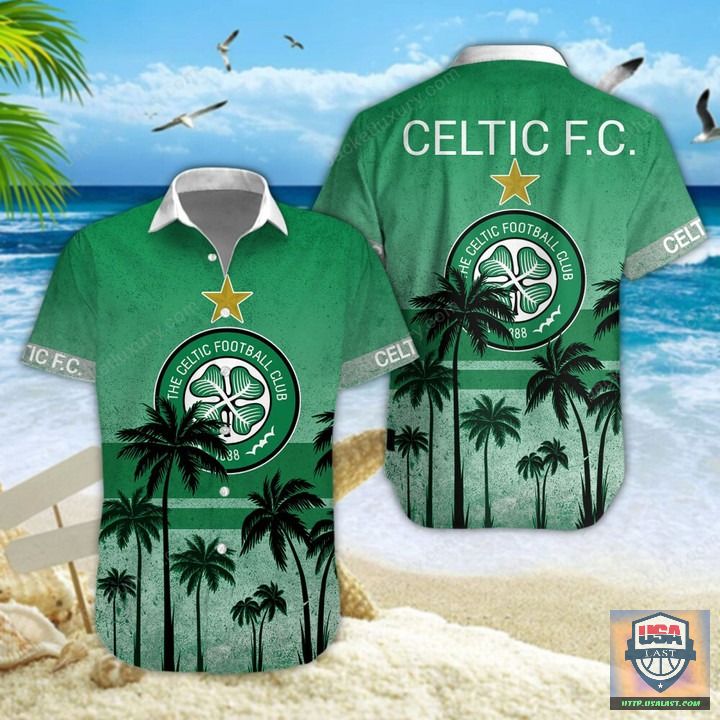 High Quality Celtic F.C Palm Tree Hawaiian Shirt Beach Short