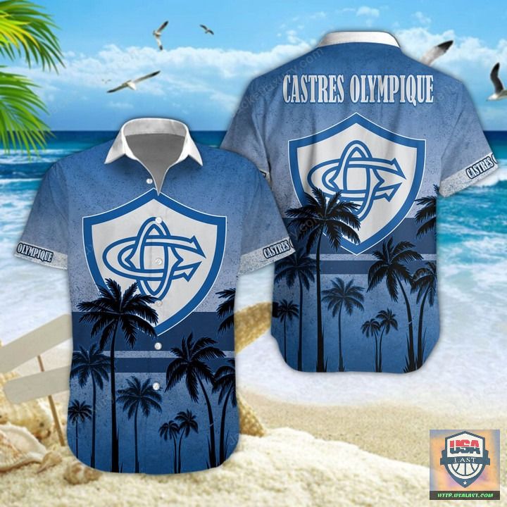 For Fans Castres Olympique Palm Tree Hawaiian Shirt Beach Short