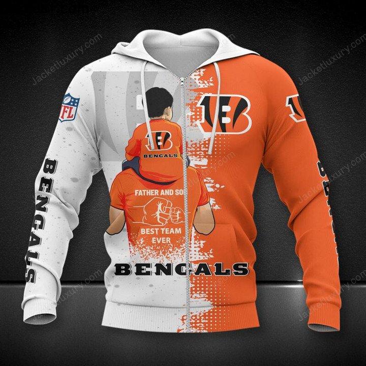 Unique Cincinnati Bengals Father And Son Best Team Ever 3D All Over Print Hoodie T-Shirt