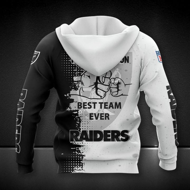 Nice Las Vegas Raiders Father And Son Best Team Ever 3D All Over Print Hoodie T-Shirt