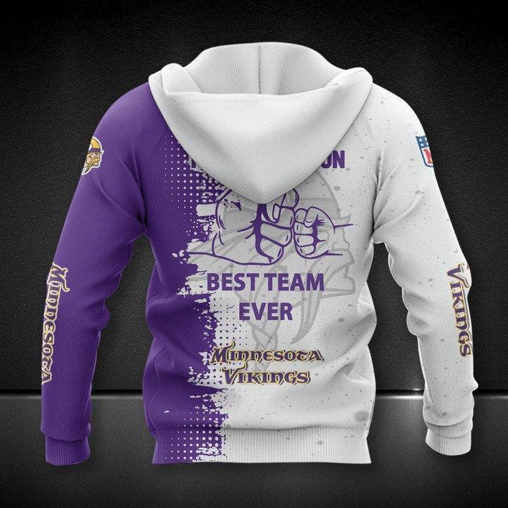 Saleoff Minnesota Vikings Father And Son Best Team Ever 3D All Over Print Hoodie T-Shirt