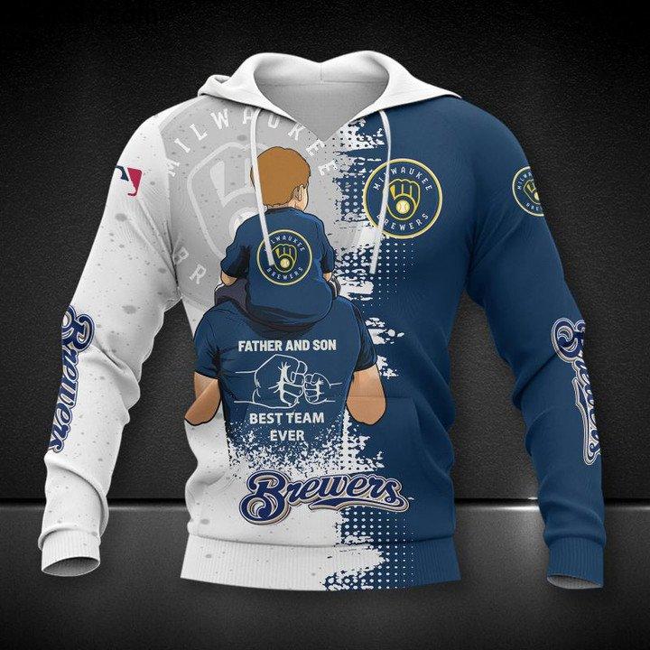 Great Milwaukee Brewers Father And Son Best Team Ever 3D All Over Print Hoodie T-Shirt