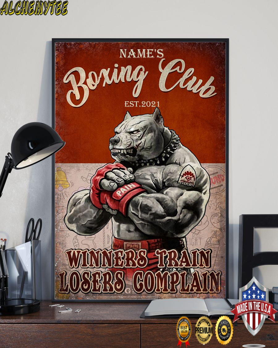 Boxing club winners train losers complain custom name poster