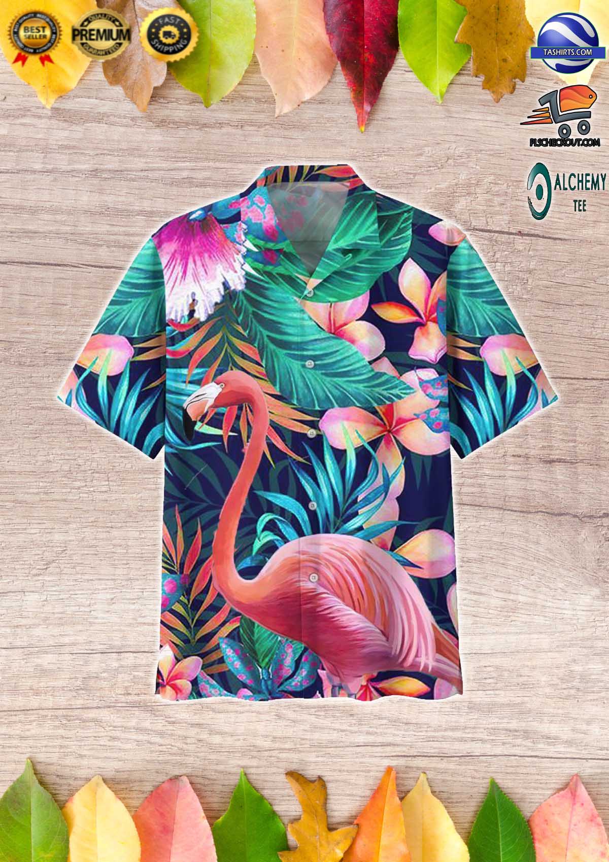 Flamingo tropical 3D all over print hawaiian shirt
