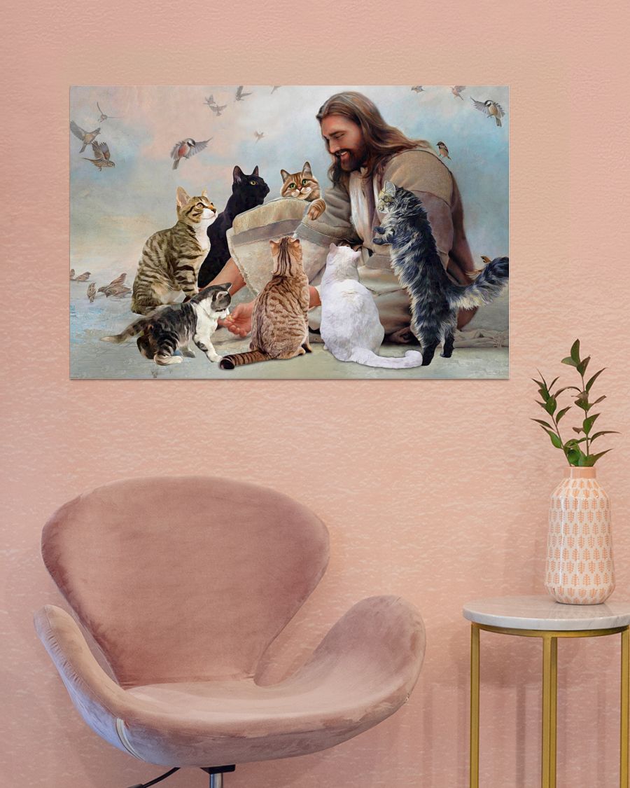 God surrounded by Cats angels Gift for you Horizontal Poster