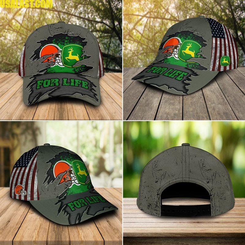 Unique Cleveland Browns John Deere For Life All Over Print Cap