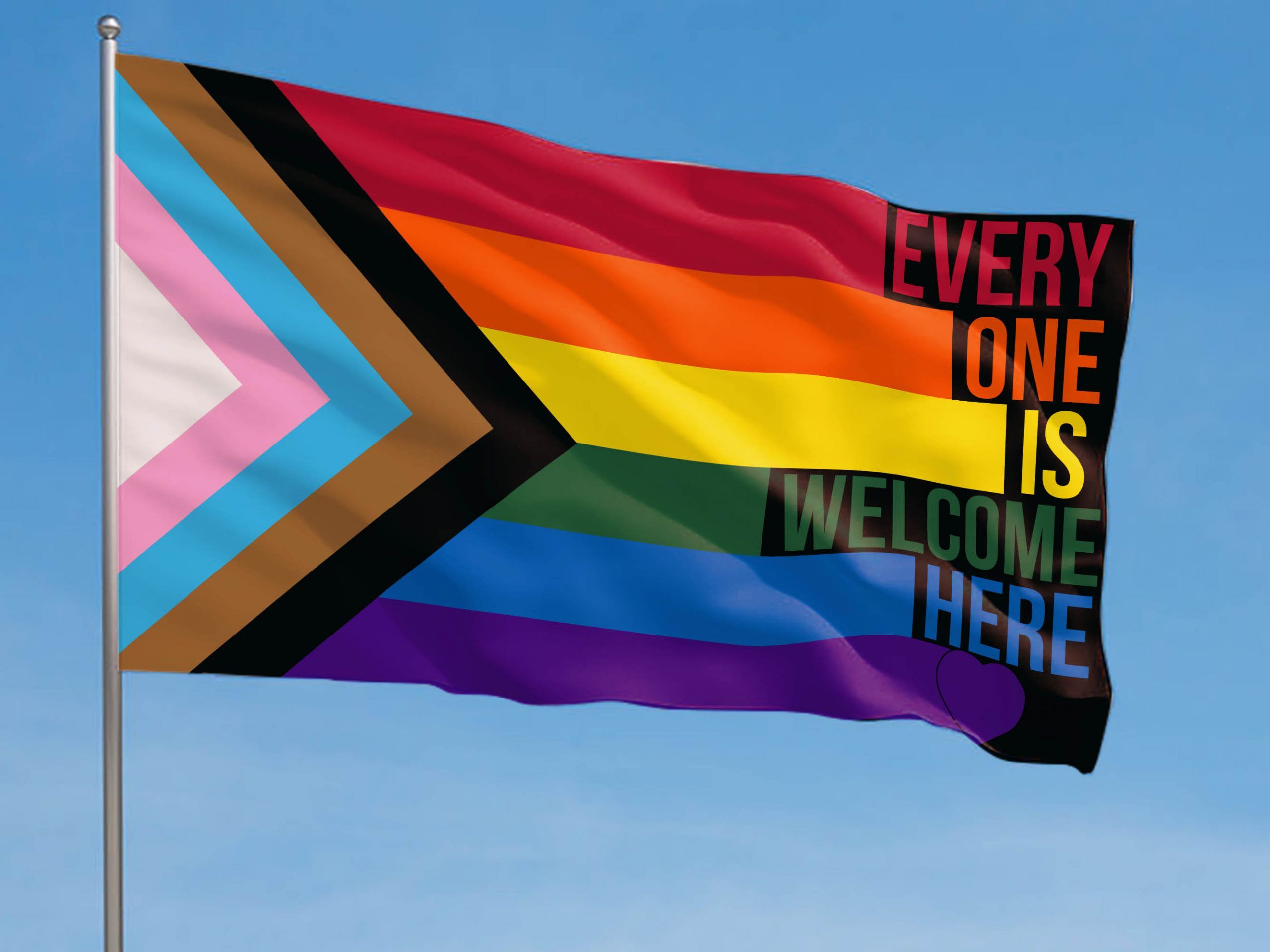 For Fans Every One Is Welcome Here LGBT Pride Flag